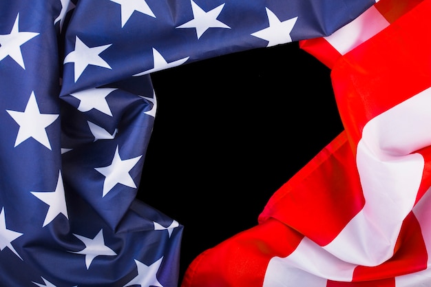 Free photo american flag with black space in middle