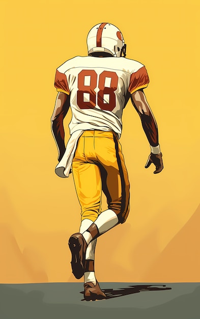 American football character with equipment