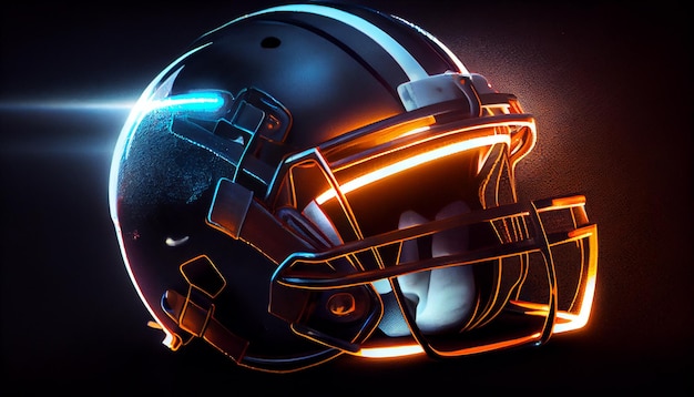 Free photo american football helmet with lights generative ai