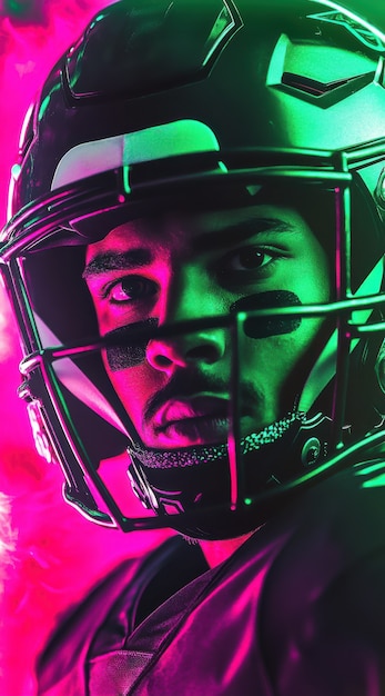 American football player neon style