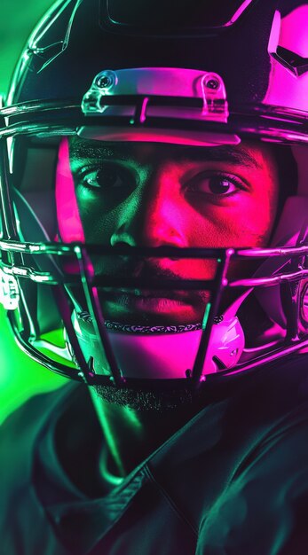 American football player neon style