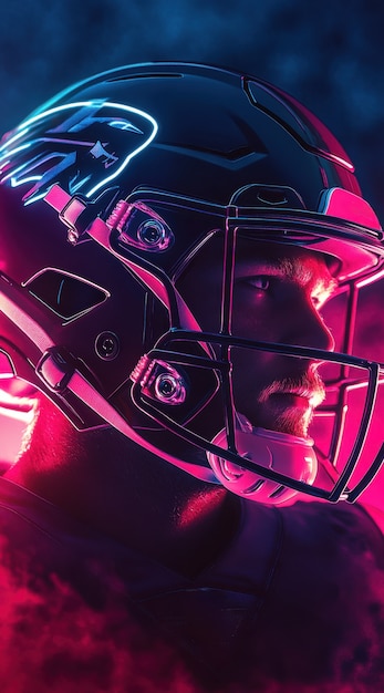 American football player neon style