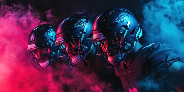 American football player neon style