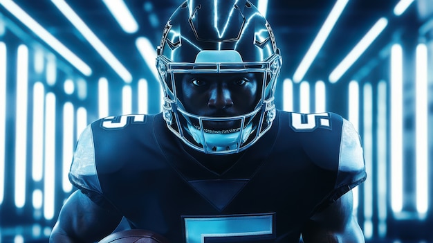 American football player neon style