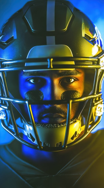 Free Photo american football player neon style