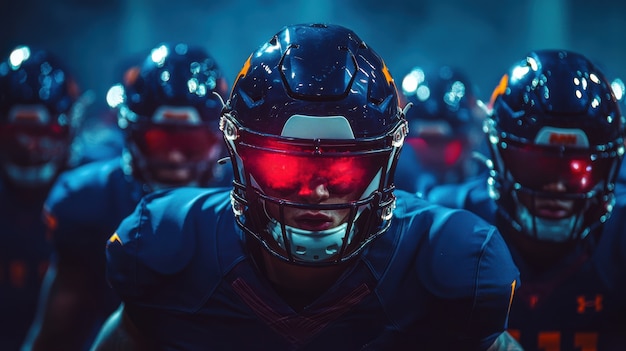 Free Photo american football player neon style