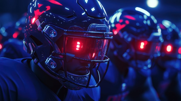 Free photo american football player neon style