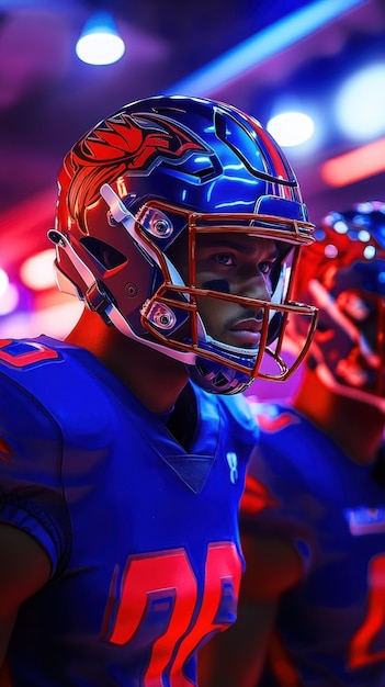 American football player neon style