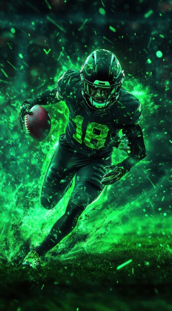 American football player neon style