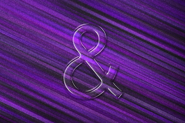 Free photo ampersand symbol, ampersand icon, & and violet background