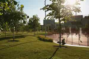 Free photo analog city landscape with buildings in daylight