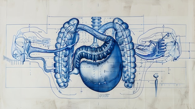 Free photo anatomy drawing vintage style