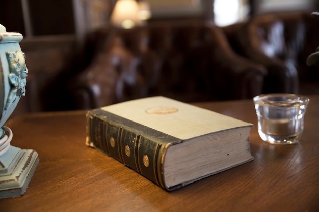 Ancient book on luxury table