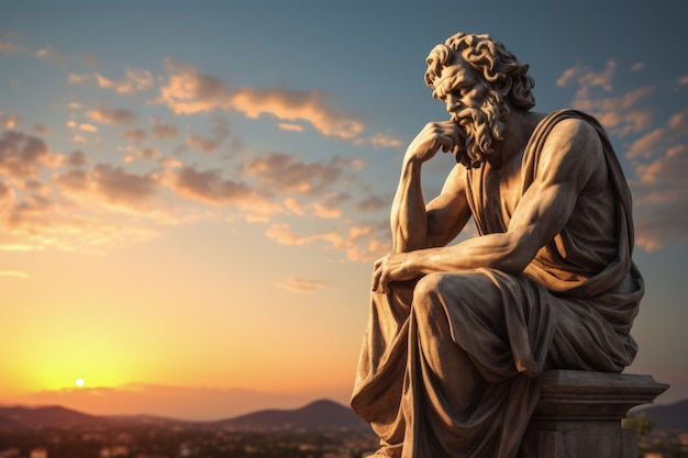 Ancient greek deity philosopher statue