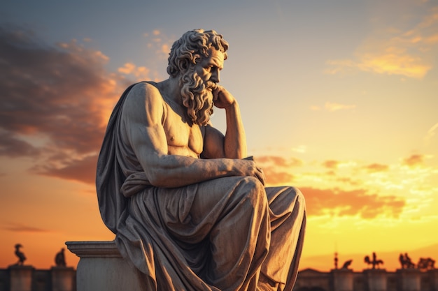 Free Photo ancient greek deity philosopher statue