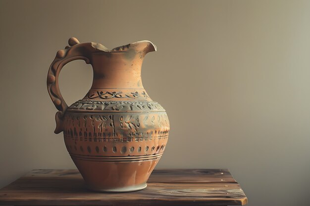 Ancient pottery vessel with retro design