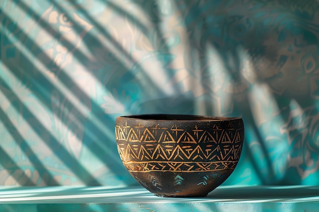 Free Photo ancient pottery vessel with retro design