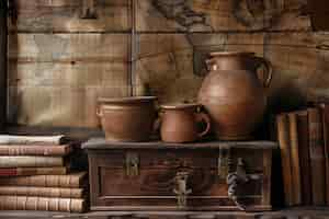 Free photo ancient pottery vessels collection