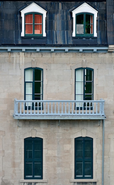 Ancient window of old building in Quebec City