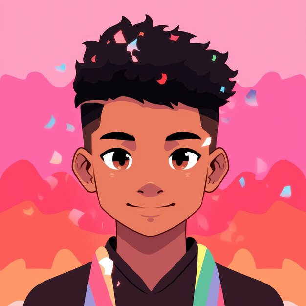 Androgynous avatar of non-binary queer person