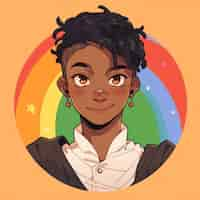 Free photo androgynous avatar of non-binary queer person