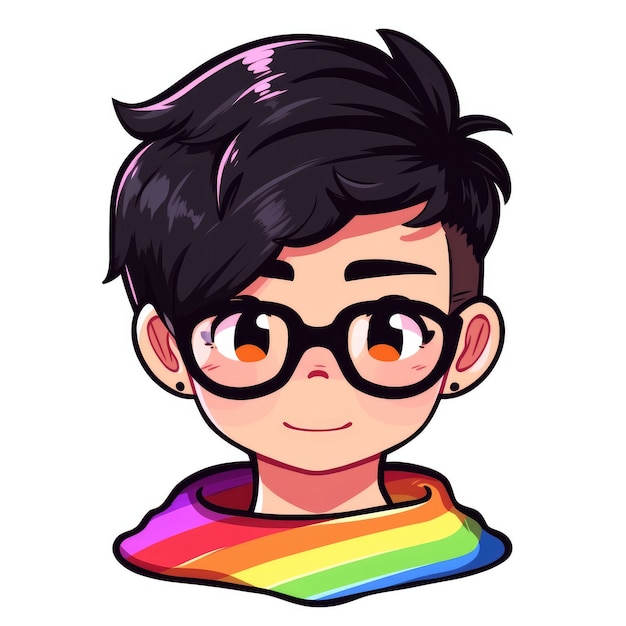 Free photo androgynous avatar of non-binary queer person