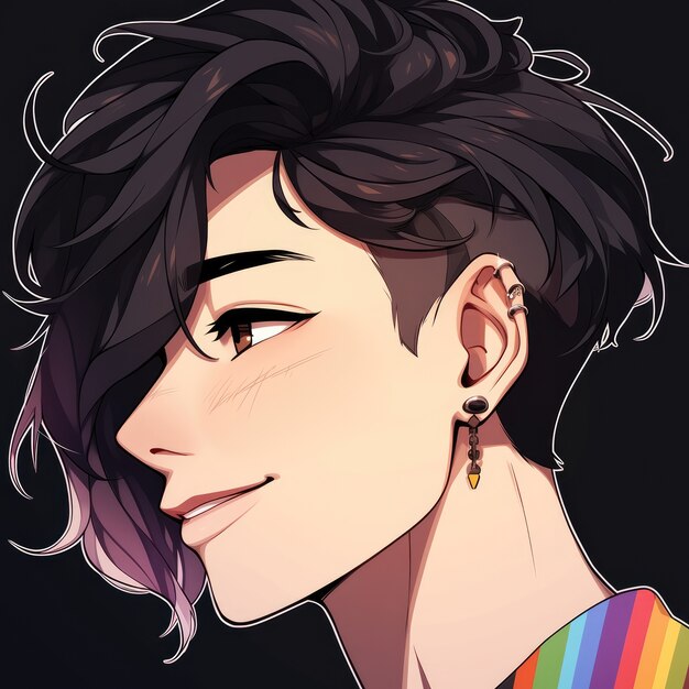 Androgynous avatar of non-binary queer person