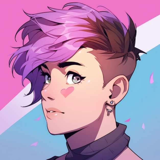 Androgynous avatar of non-binary queer person