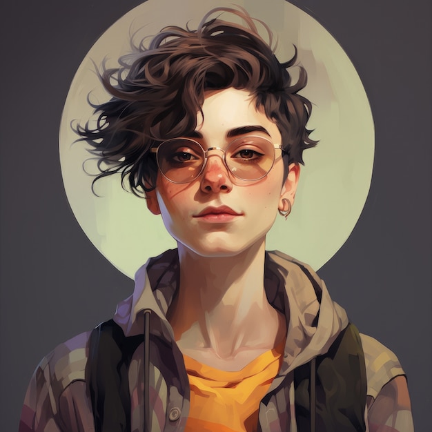 Androgynous avatar of non-binary queer person