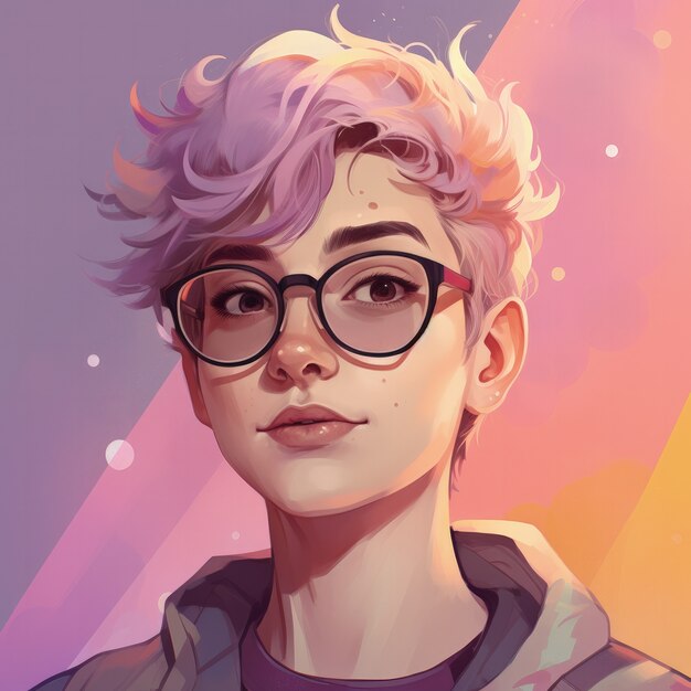 Androgynous avatar of non-binary queer person