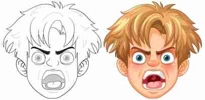 Free photo angry boy expression illustration