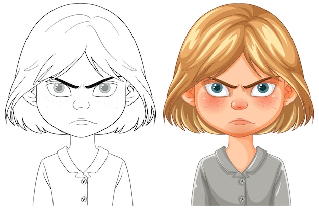 Free Photo angry girl expression illustration