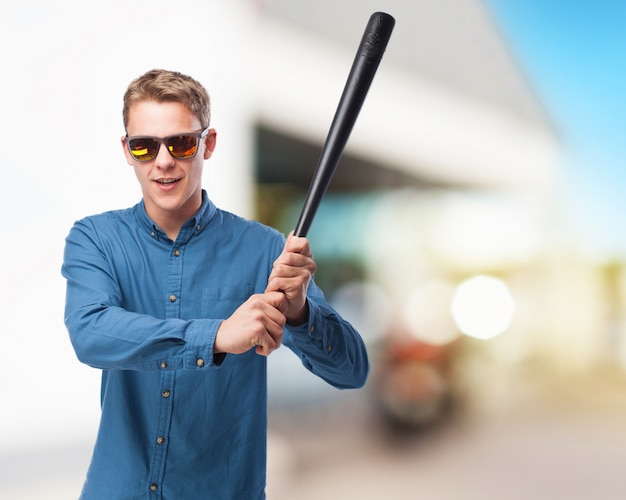 angry young-man baseball bat