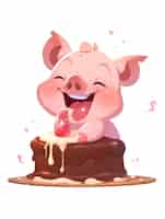 Free photo animal eating sweet and delicious cake