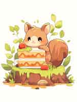 Free photo animal eating sweet and delicious cake