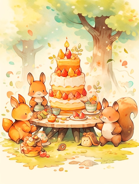 Free photo animal eating sweet and delicious cake