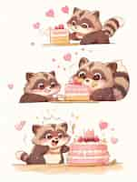 Free photo animal eating sweet and delicious cake