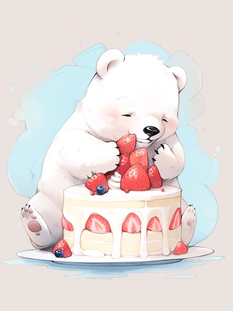 Free photo animal eating sweet and delicious cake