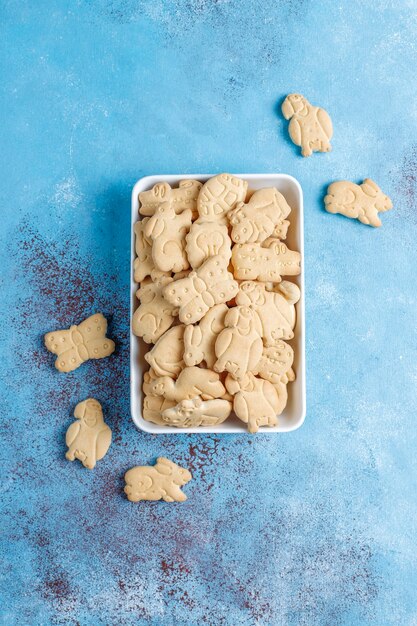 Animal shaped crackers.