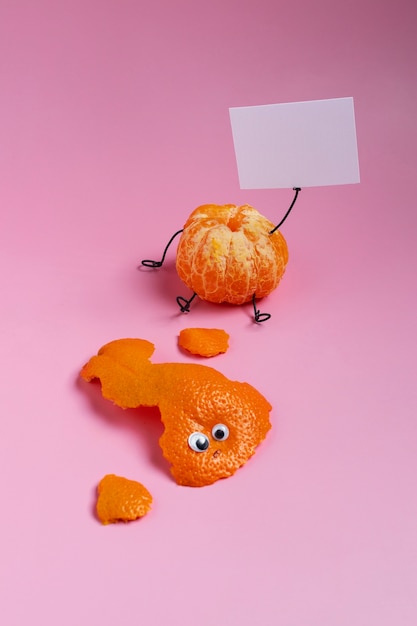 Free Photo animated clementine still life high angle