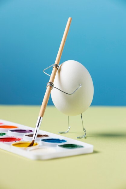 Animated egg holding brush still life