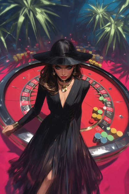 Anime casino illustration