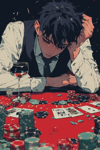 Anime casino illustration