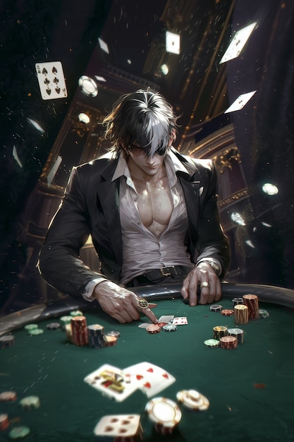 Free photo anime casino illustration