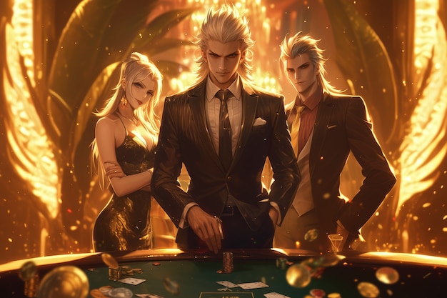 Free photo anime casino illustration