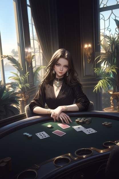 Anime casino illustration