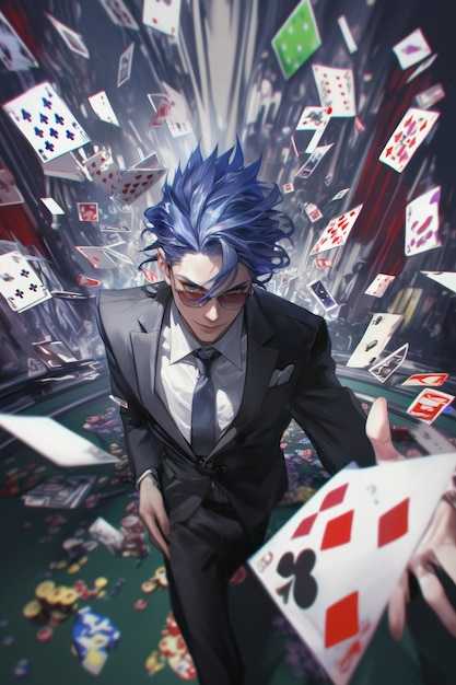 Free photo anime casino illustration