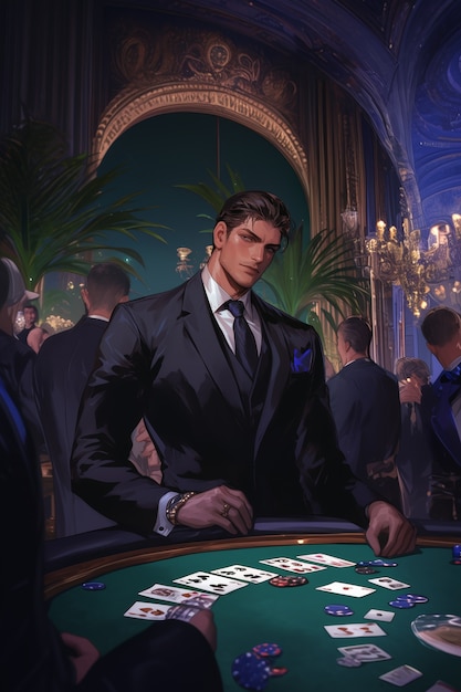 Anime casino illustration