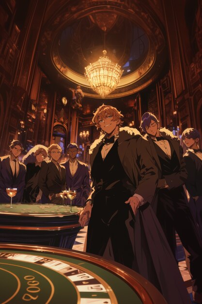 Anime casino illustration