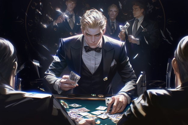 Free photo anime casino illustration